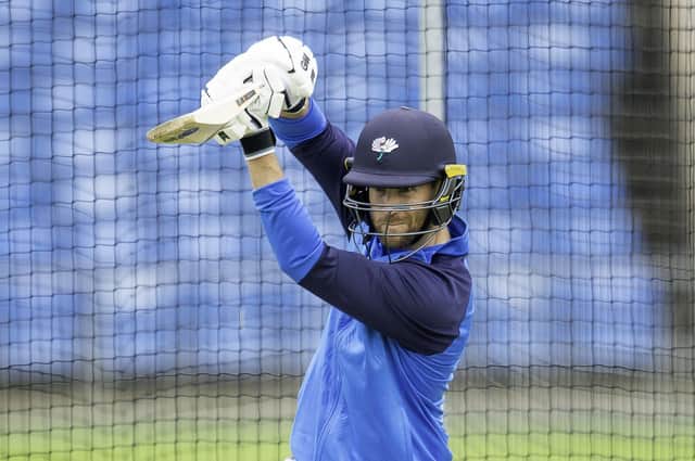Picture by Allan McKenzie/SWpix.com - 13/07/2020 - Sport - Cricket - Yorkshire County Cricket Club Training - Emerald Headingley Cricket Ground, Leeds, England - Yorkshire's Dawid Malan bats during training after the long lay off due to the Coronovirus Covid 19 pandemic.