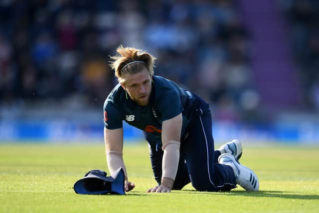 BACK IN THE GAME: David Willey, pictured playing for England against Pakistan in an ODI at The Ageas Bowl in May last year. Picture: Harry Trump/Getty Images.