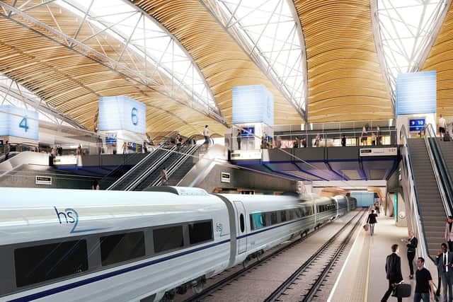 An artist's impression of a HS2 station.