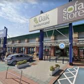 Oak Furnitureland is to shut 27 showrooms, in a move which will put 163 jobs at risk. It has not confirmed which stores will shut. Pictured is the Crown Point store.