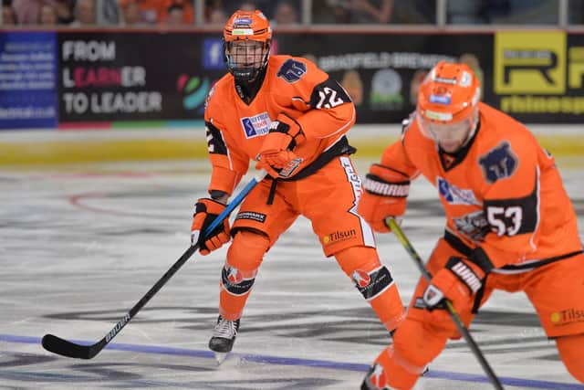 Jordan Griffin, in action for Sheffield Steelers. Picture courtesy of Dean Woolley.