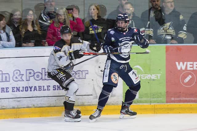 Jordan Griffin in action for Sheffield Steeldogs against Milton Keynes Lightning last season. Picture: Tony Sargent.