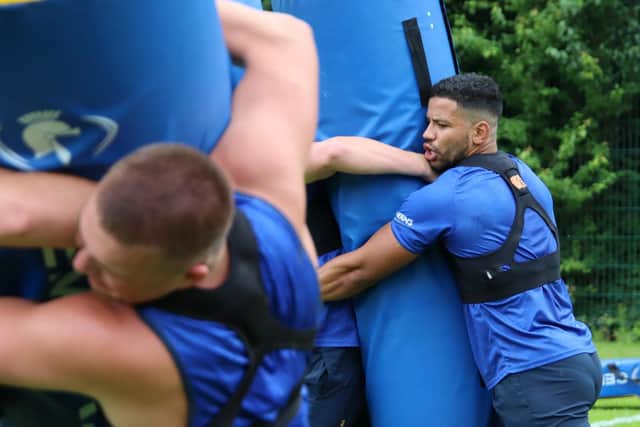 Kruise Leeming, right, could make his Leeds debut on Sunday against his previous club. Picture by Phil Daly.