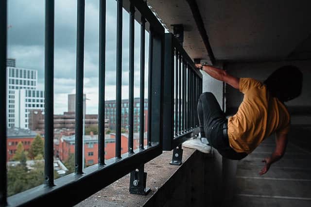 Trapped sees Kevin Poeung dance in a number of venues across Leeds including Woodhouse Lane car park.
