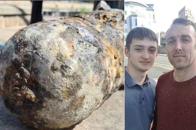 Ian Major and his nephew pulled out a 'shell-like' object from the river prompting evacuations