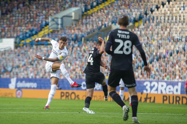 FINAL ACT - Ben White scored his first goal in his last Leeds United appearance. His future is up in the air but he believes the Whites will be fine in the Premier League with Marcelo Bielsa in charge. Pic: Tony Johnson