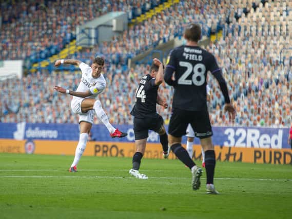 FINAL ACT - Ben White scored his first goal in his last Leeds United appearance. His future is up in the air but he believes the Whites will be fine in the Premier League with Marcelo Bielsa in charge. Pic: Tony Johnson