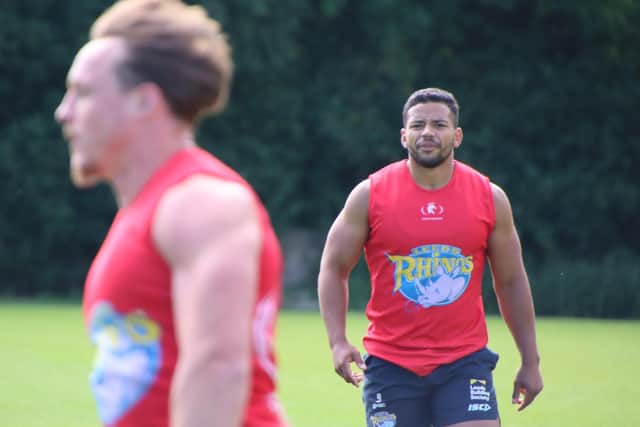 Having Kruise Leeming, right, back in training is a boost for Leeds Rhinos. Picture by Varley Picture Agency.
