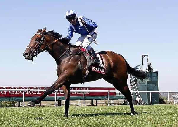 Battaash and jockey Jim Crowley celebrate winning the King George Qatar Stakes (Group 2) at Goodwood two years ago. Picture: Adam Davy/PA Wire.