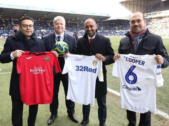 GENERATION AMAZING - Leeds Utd owner Andrea Radrizzani, Leeds Utd director of education Spencer Taylor, Sheffield FC director of football Chris Dolby and Generation Amazing executive director Mushtaq al Waeli at Elland Road.
