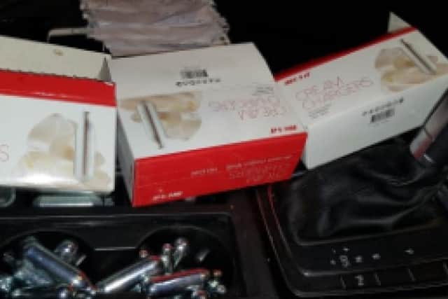 Canisters believed to contain nitrous oxide were found in the vehicle (Photo: WYP)