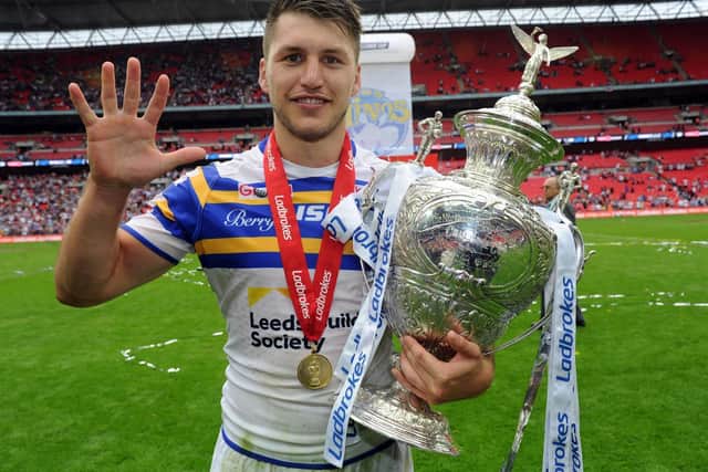 Tom Briscoe scored five tries when Leeds beat Hull KR in the 2015 Cup final. Picture by Steve Riding.