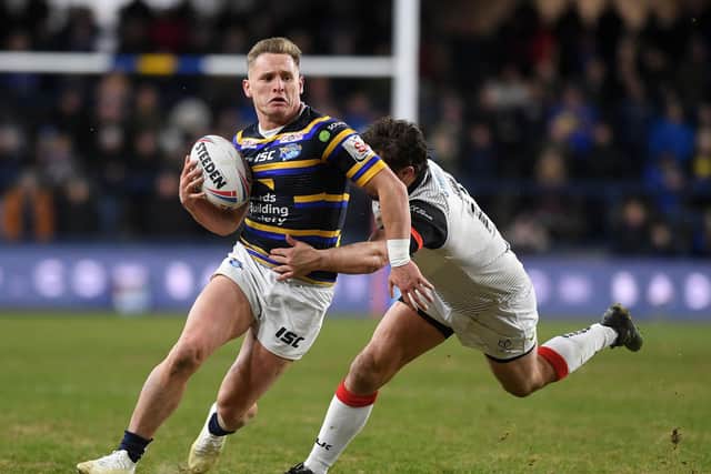 Brad Dwyer in action against Toronto in Rhinos' final game before coronavirus. Picture by Jonathan Gawthorpe.