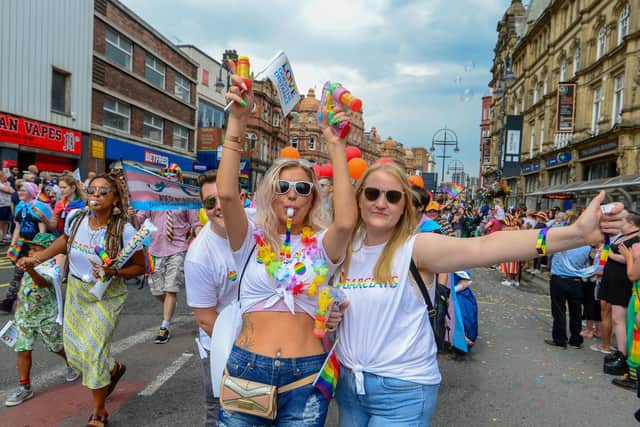 Leeds Pride in 2019. The 2020 event has been cancelled due to the coronavirus pandemic