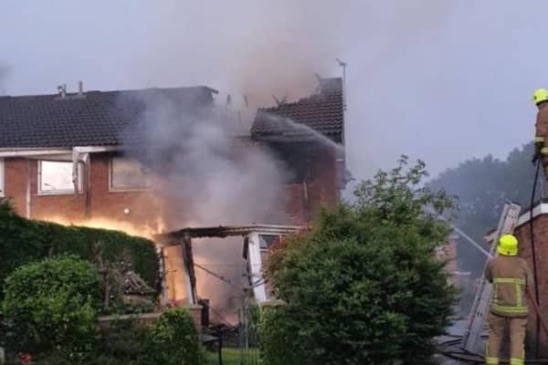 The lightning bolt caused a huge fire at the home