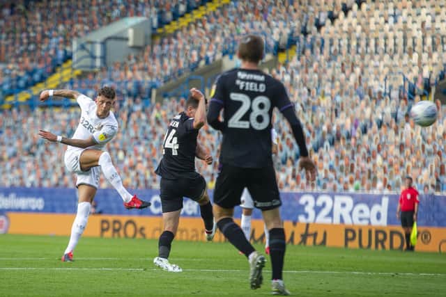 SHORTLISTED - This Leeds United strike by Ben White has been shortlisted for the Championship Goal of the Month award. Pic: Tony Johnson