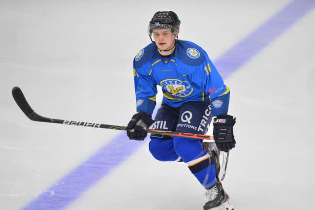 FAMILIAR FACE: Jordan Griffin's fellow Leeds chiefs' defenceman, Lewis Baldwin, also came through the Bradford Bulldogs' junior system. Picture: Dean Woolley.