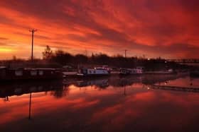 Sunrise at the Aire and Calder Navigation, ay Stanley Ferry, Wakefield Leeds.12th December 2013.Picture by Simon Hulme