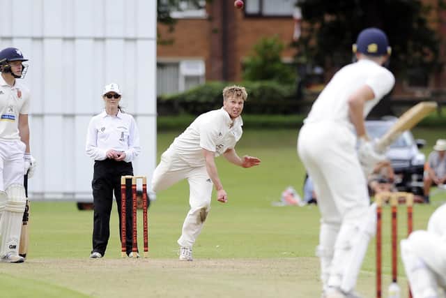 Hanging Heaton's Sam Drury took 4-19 and hit 83 against Methley. Picture Scott Merrylees.