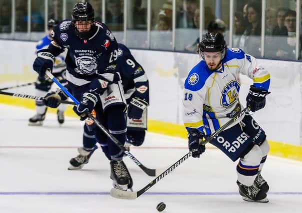 LEADING ROLE: Lewis Houston had a big impact during the half-season he spent with Leeds Chiefs in the 2019-20 NIHL National season. Picture courtesy of Mark Ferriss.