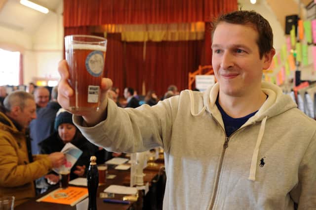 Mark at Horsforth Beer Festival at St Margaret's Church Hall in 2015.
