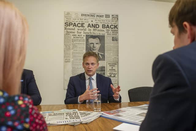 Transport Secretary Grant Shapps during a visit to The Yorkshire Post earlier this year.