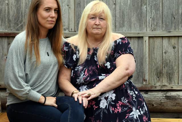 Janet Carroll, 63, (right) who has praised Emma Coulton, 39, for saving her husband's life after he was set on fire