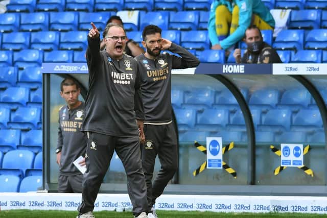 Marcelo Bielsa in action. Picture: Jonathan Gawthorpe
