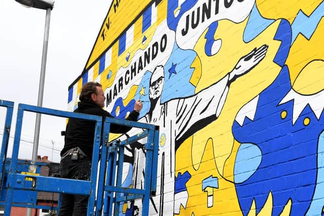 Artist Nicolas Dixon at work.Picture by Simon Hulme