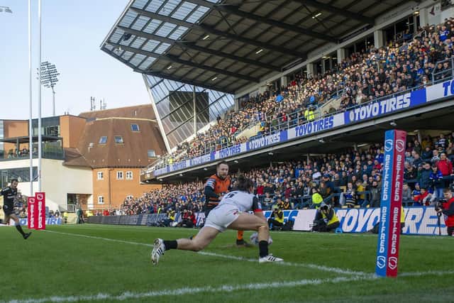 Liam Kay scored Toronto's first Super League try, against Castleford at Headingley in February. Picture by Tony Johnson.
