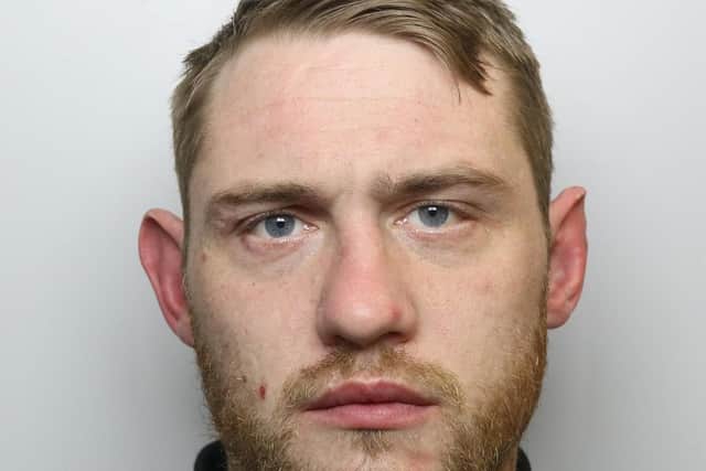 Craig Dennins was jailed for 28 months over the attack in Leeds city centre.
