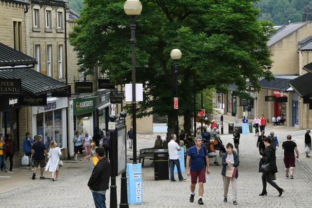 Pictured Halifax town centre (before local lockdown was imposed).