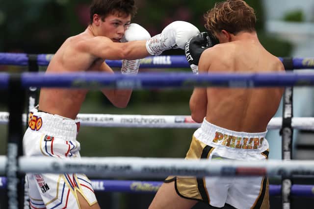 UNDEFEATED: Hopey Price took his professional record to 3-0 at Matchroom's Fight Camp on Friday night. Picture: Mark Robinson.