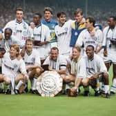 Leeds United celebrate with the Charity Shield in 1992. (Getty)