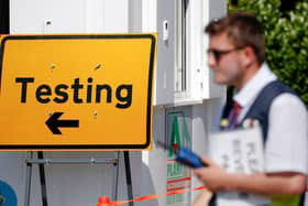 A Covid-19 testing centre at Bradford University in West Yorkshire, one of the areas where new measures have been implemented to prevent the spread of coronavirus. Stricter rules have been introduced for people in Greater Manchester, parts of East Lancashire, and West Yorkshire, banning members of different households from meeting each other indoors. Photo: PA