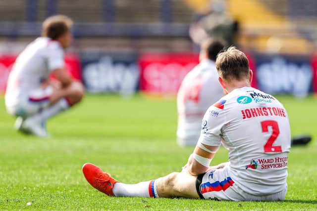 Wakefield's Tom Johnstone and team-mates contemplate what might have been ... Picture: Alex Whitehead/SWpix.com.