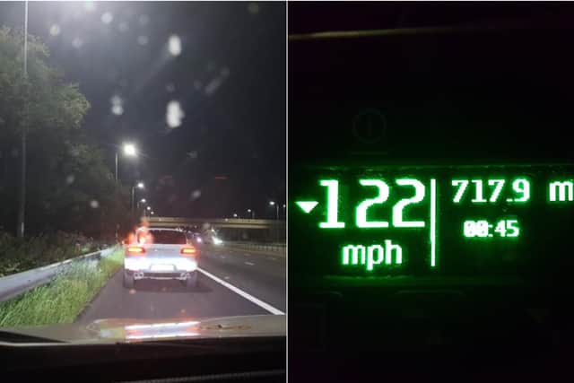 The driver was caught at 122mph on the M62