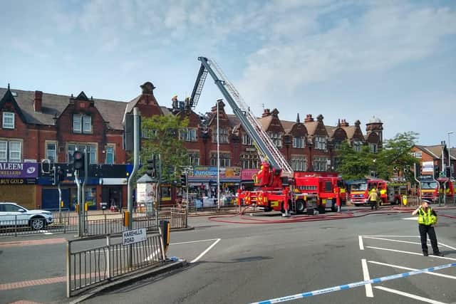 The scene of a fire on Roundhay Road, Harehills, Leeds, on Tuesday, August 11.