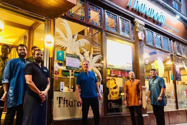 Labour leader Sir Keir Starmer paid a visit to much-loved Indian restaurant Tharavadu on Wednesday, August 12.