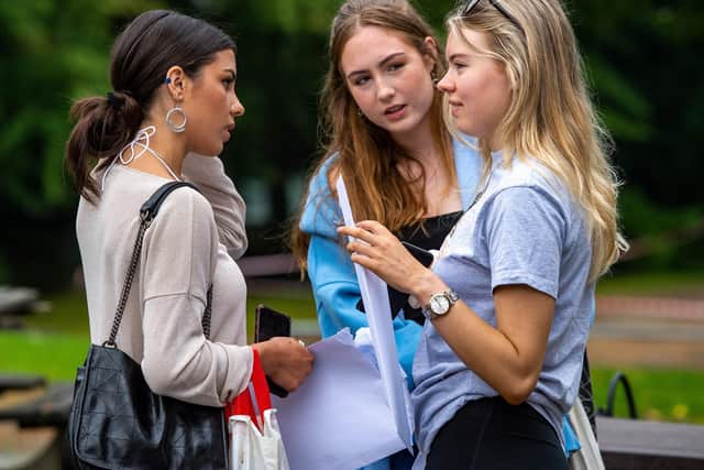 A Level Results at The Crossley Heath School, Halifax.Photo: Bruce Rollinson