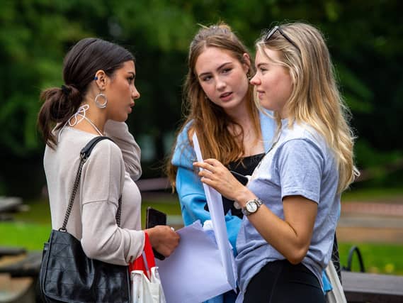 A Level Results at The Crossley Heath School, Halifax.Photo: Bruce Rollinson