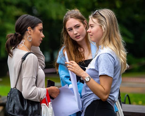 A Level Results at The Crossley Heath School, Halifax.Photo: Bruce Rollinson