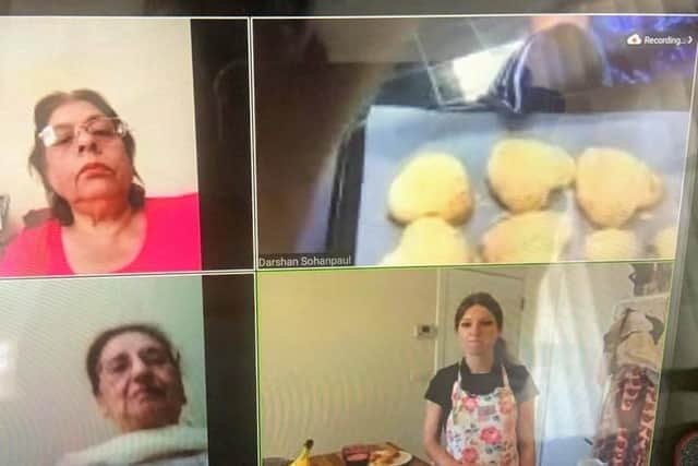 A snapshot from the virtual cooking class with the Association of Blind Asians.
