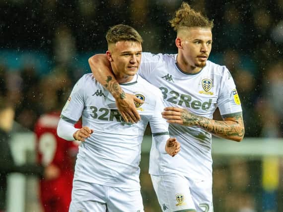 Leeds United's Jamie Shackleton and Kalvin Phillips. (Bruce Rollinson)