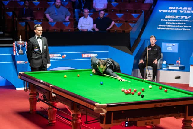 Ronnie O'Sullivan on his to victory over Kyren Wilson in Sheffield. Photo by Benjamin Mole/WST/Shutterstock