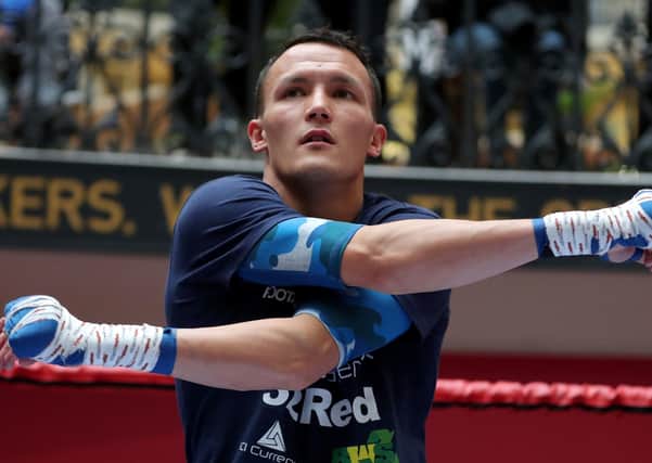 Options: Josh Warrington, above in explosive action at Leeds Arena and is weighing up his options, including fighting behind closed doors (Picture: Steve Riding)