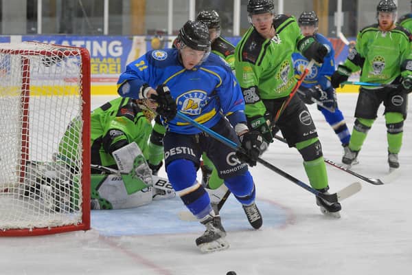 Liam Charnock, in action against Hull Pirates back in February. Picture courtesy of Dean Woolley.