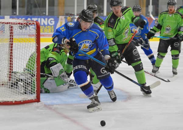 Liam Charnock, in action against Hull Pirates back in February. Picture courtesy of Dean Woolley.