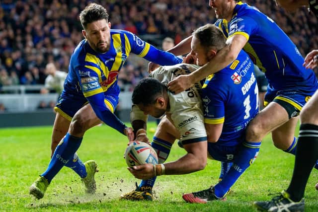 Ava Seumanufagai, pictured scoring against Warrington in February, was dropped for the meeting with Wigan. Picture by Bruce Rollinson.