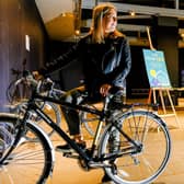 On Your Bike: Danielle Harris, commercial campaign executive at Trinity Leeds, pictured in the centre's new bike storage facility.